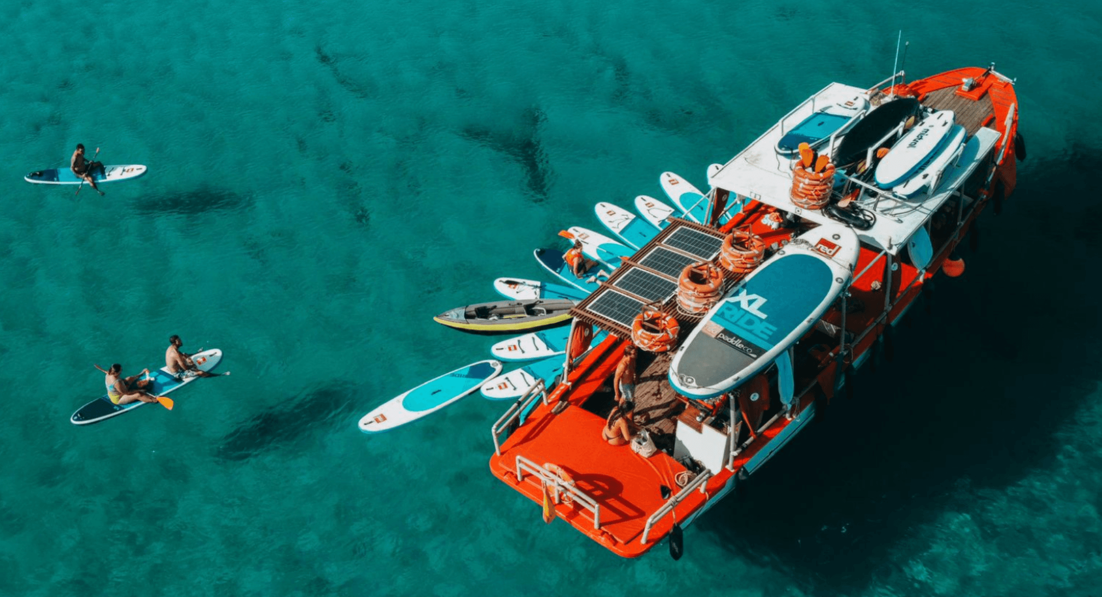 Team building activities in crystal clear waters