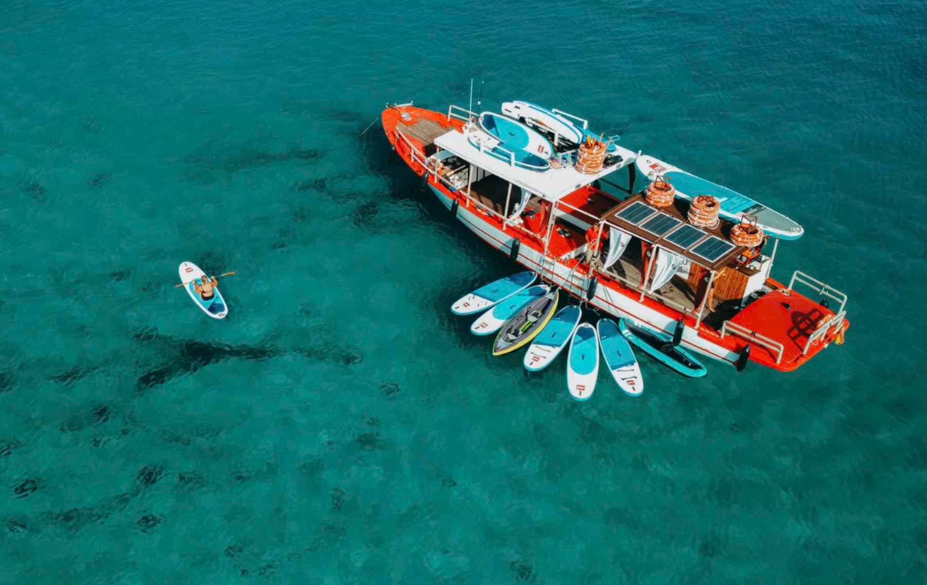 Aerial view of Salvador Ibiza boat