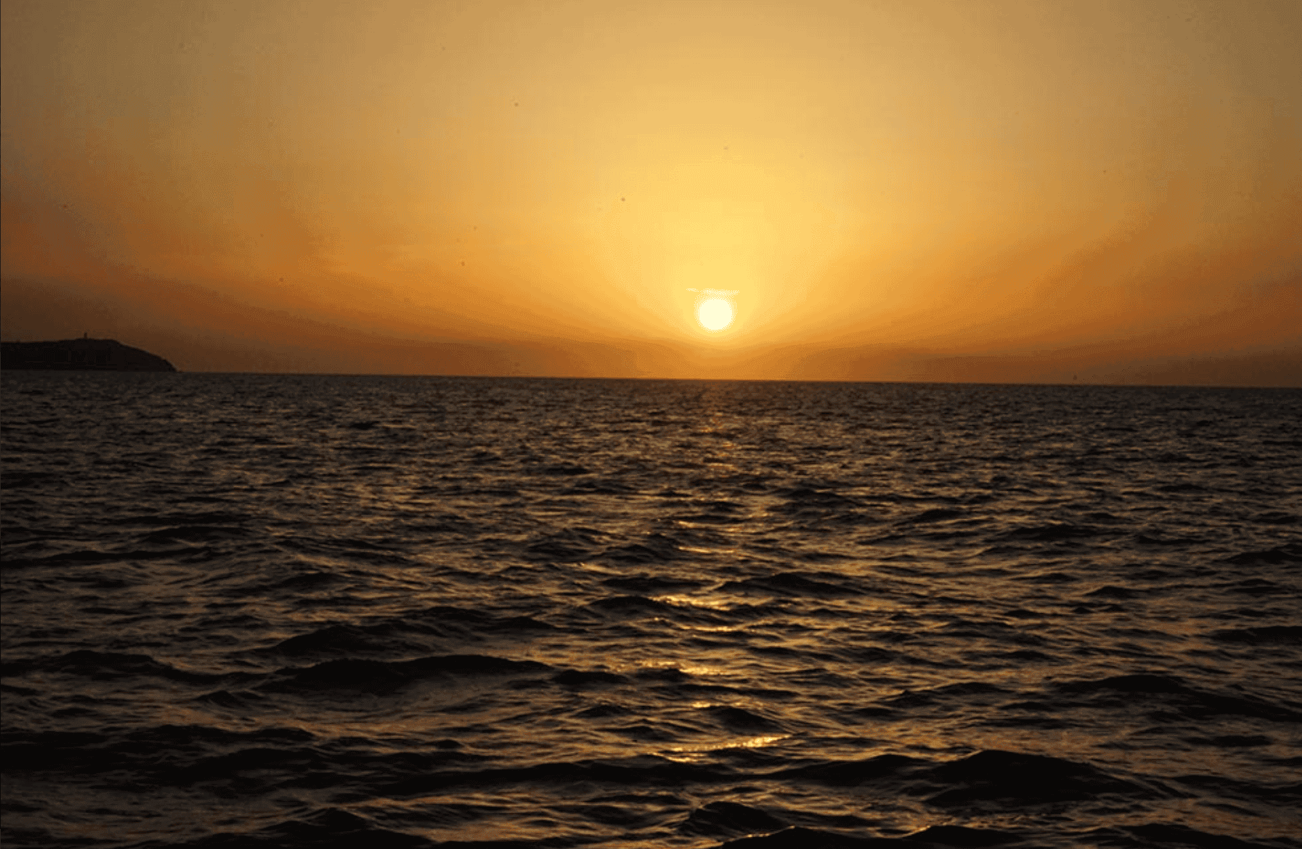 Spectacular sunset over the Ibiza sea