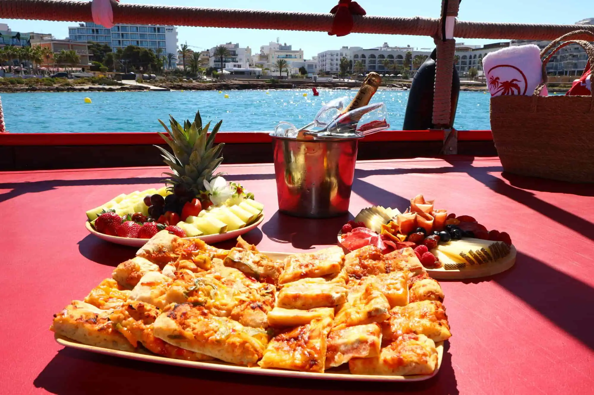 Selection of tapas on the boat