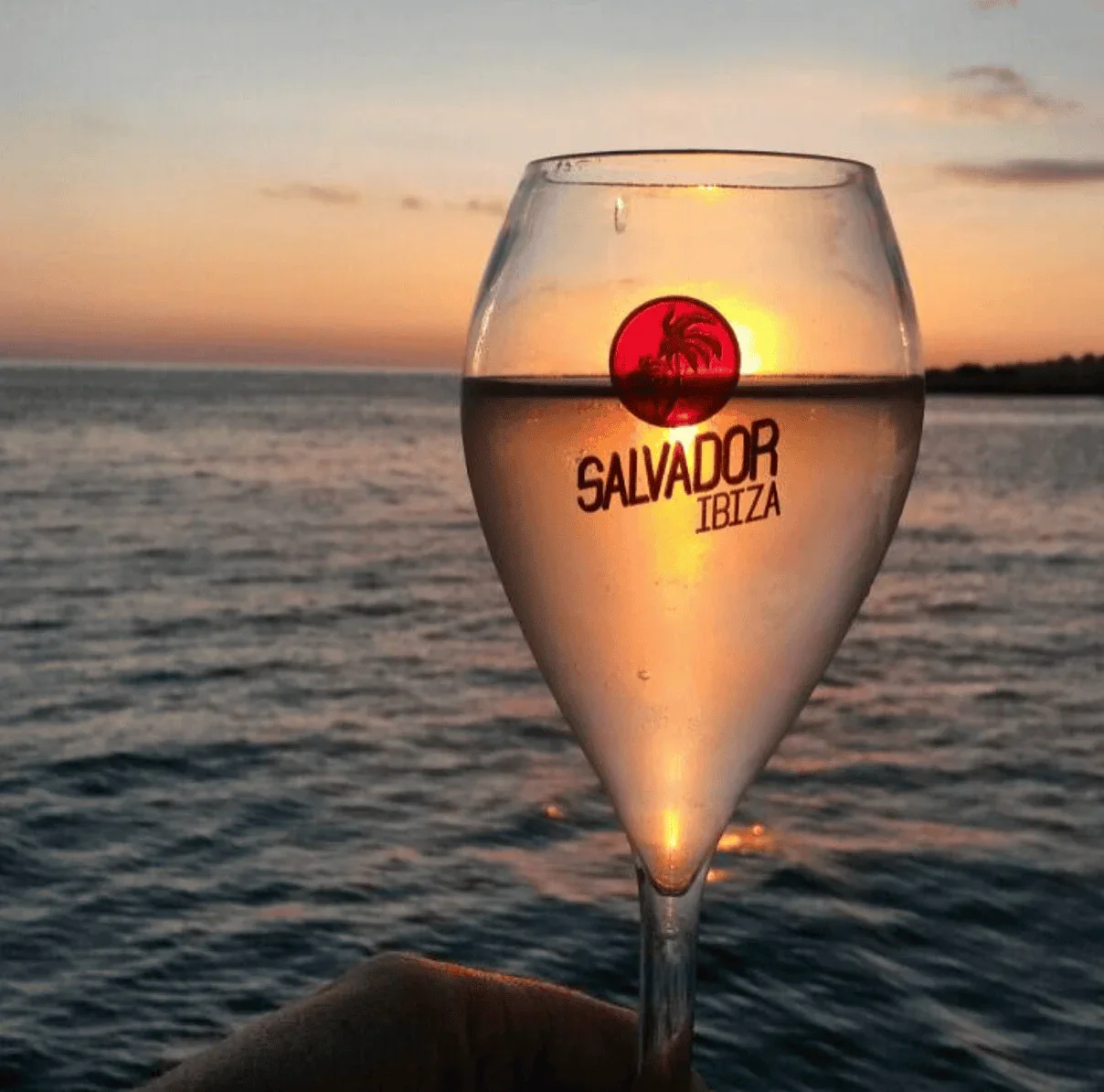 Cava glass during magical sunset cruise in Ibiza