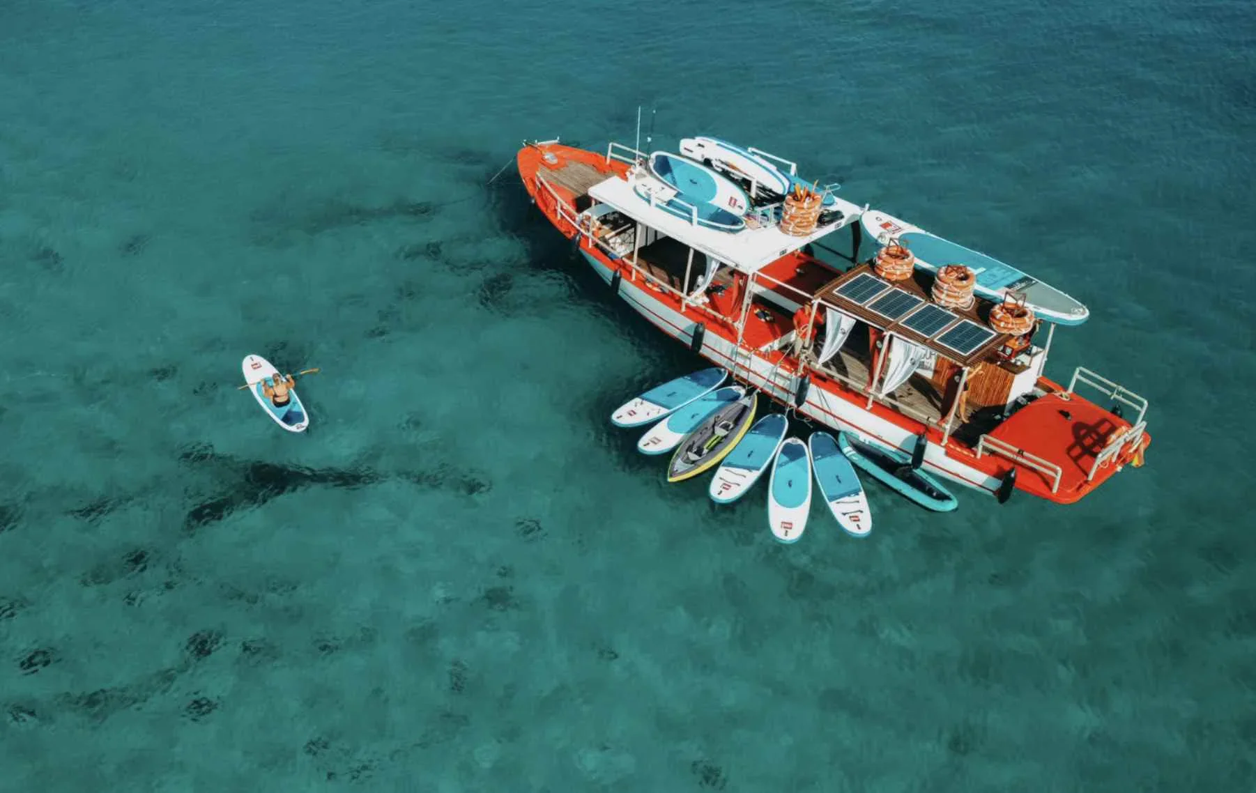 Aerial view of Salvador Ibiza boat