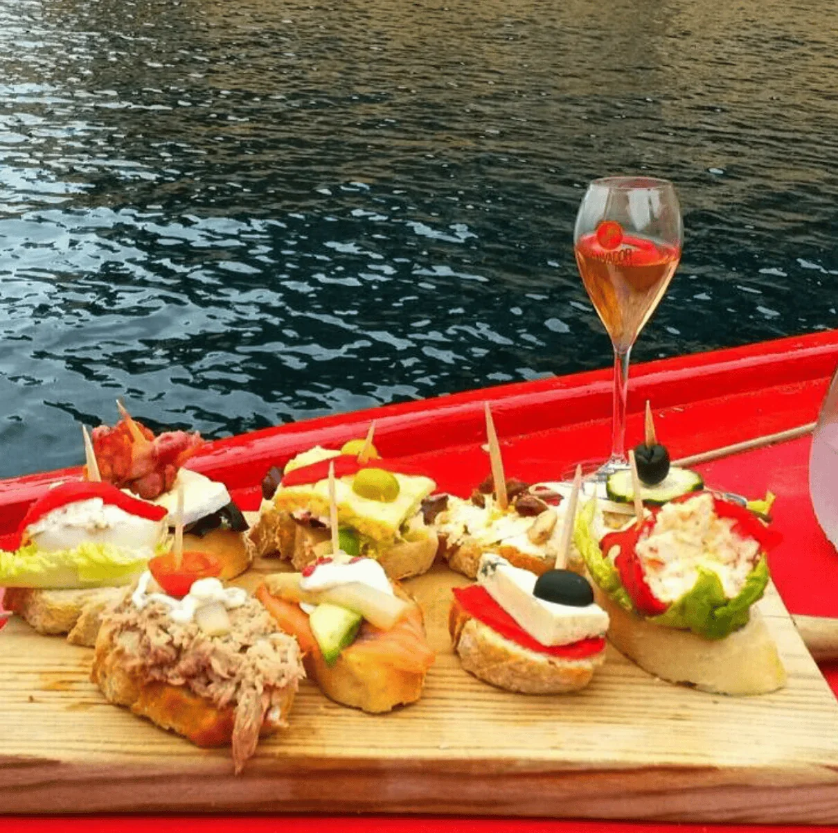 Delicious selection of Spanish tapas served onboard